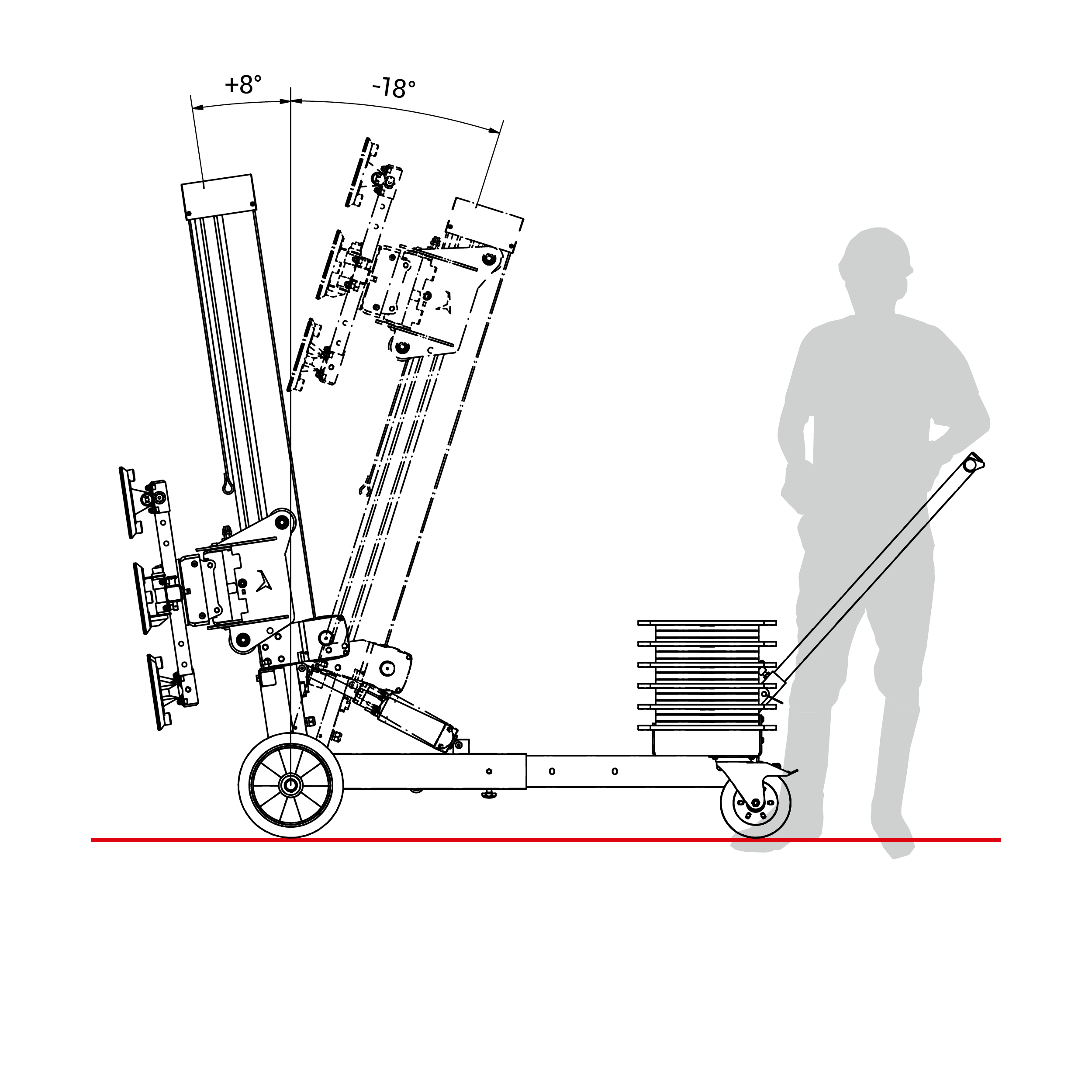 UPT400_technische_Zeichnung..upt400 Transportwagen Glaslifter Vakuumsauger Glassauger